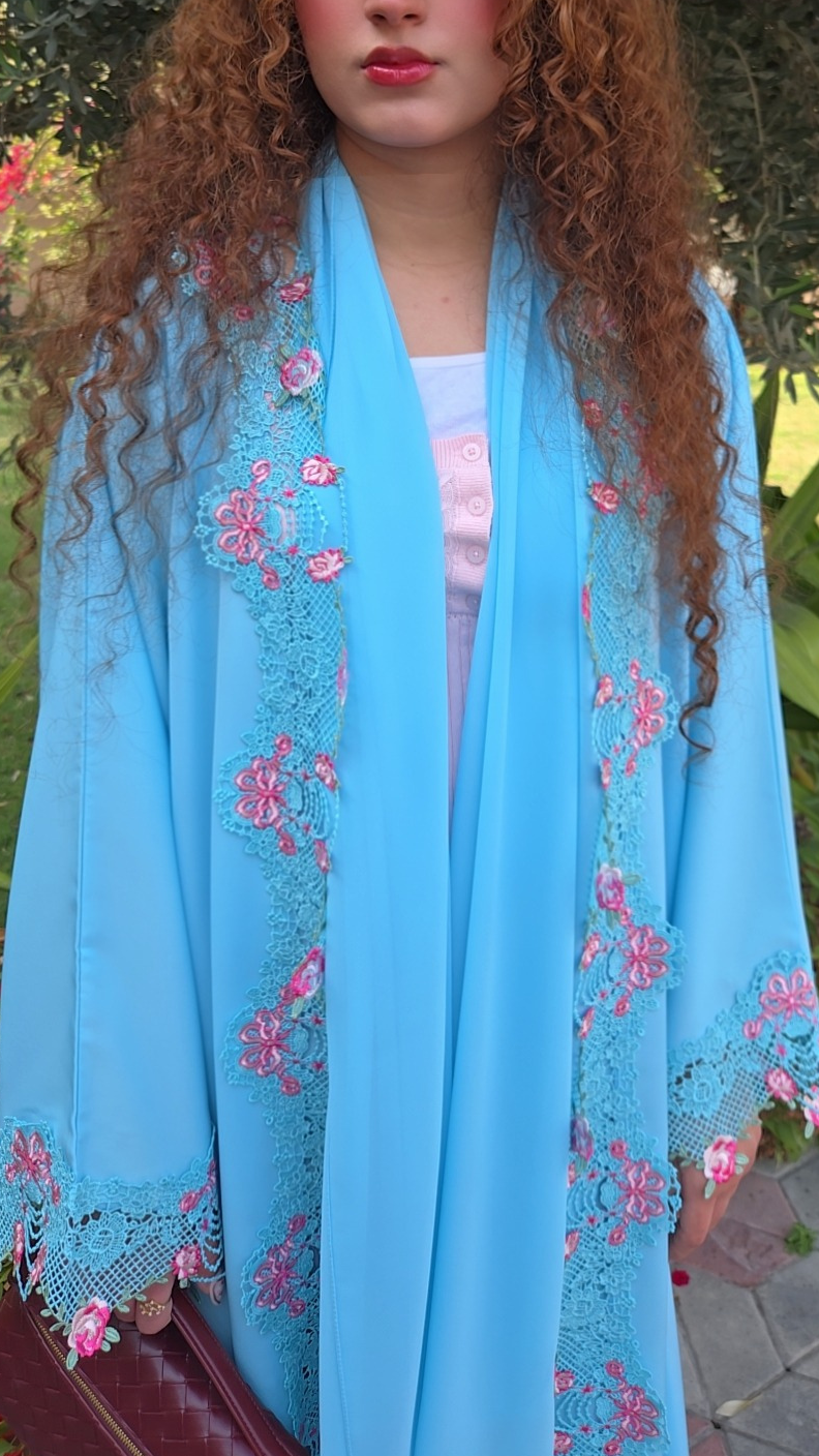 Simply Abaya In Flower Garden Blue Edition