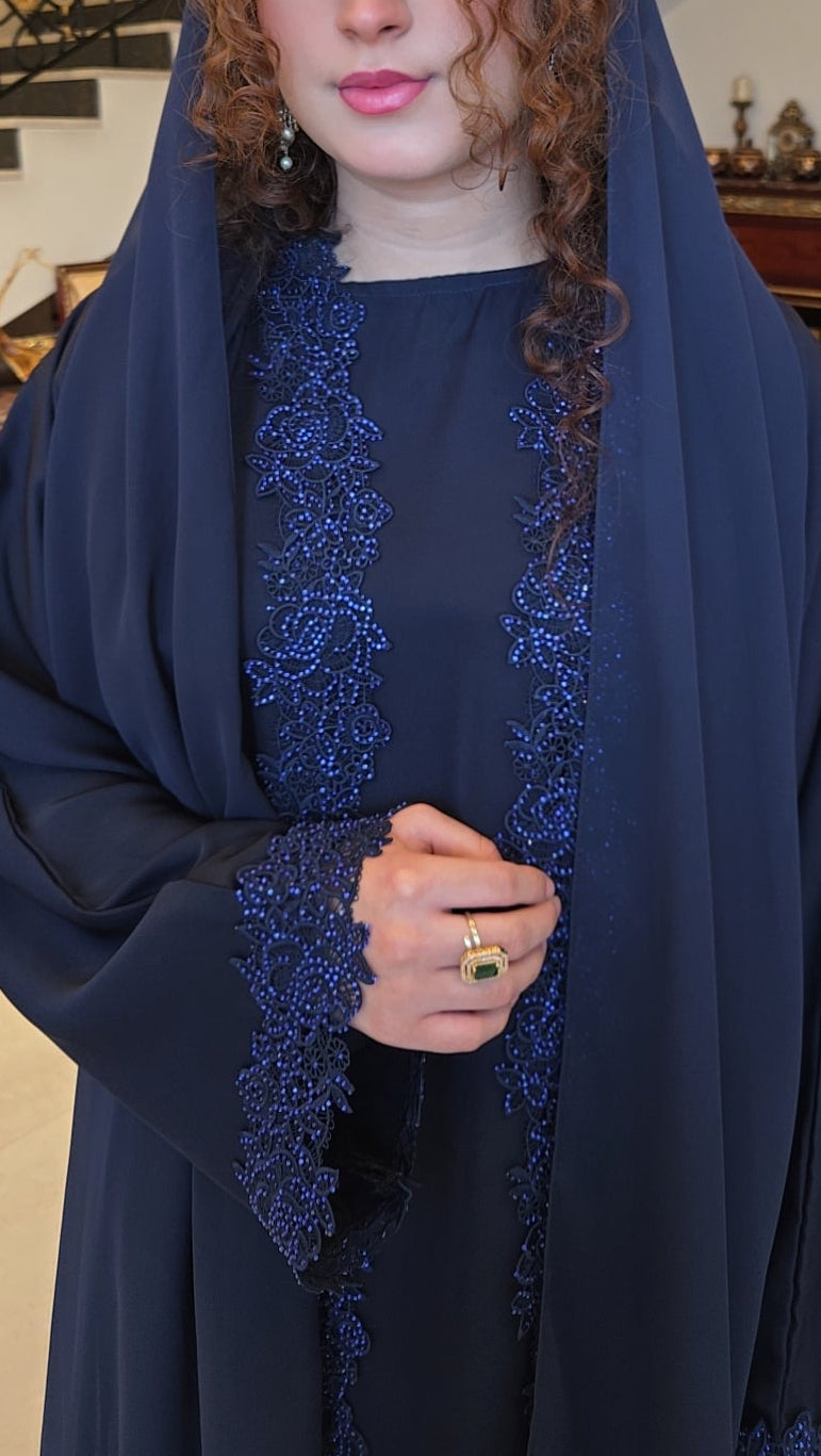 Ramadan Collection: Arabian Night Abaya In Navy Blue